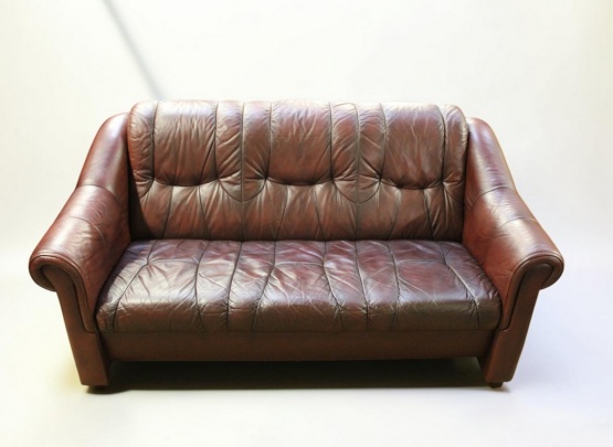 Natūralios odos sofa